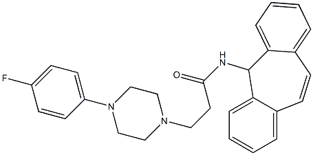 3-[4-(4-Fluorophenyl)-1-piperazinyl]-N-(5H-dibenzo[a,d]cyclohepten-5-yl)propionamide Struktur