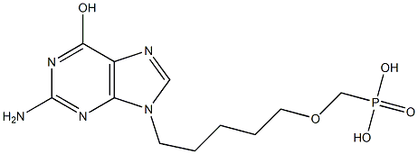 [5-(2-Amino-6-hydroxy-9H-purin-9-yl)pentyloxy]methylphosphonic acid Struktur