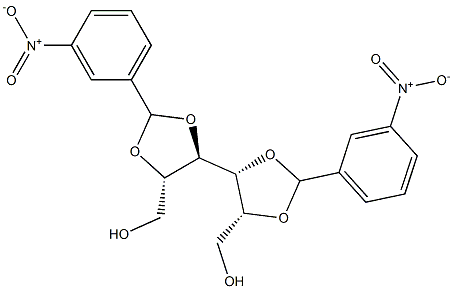 2-O,3-O:4-O,5-O-Bis(3-nitrobenzylidene)-D-glucitol Struktur