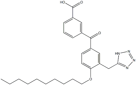 3-[4-Decyloxy-3-(1H-tetrazol-5-ylmethyl)benzoyl]benzoic acid Struktur