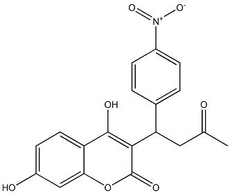 3-[3-Oxo-1-(4-nitrophenyl)butyl]-4,7-dihydroxy-2H-1-benzopyran-2-one Struktur