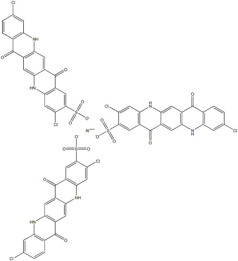 Tris(3,10-dichloro-7,14-dioxo-5,7,12,14-tetrahydroquino[2,3-b]acridine-2-sulfonic acid)aluminum salt Struktur