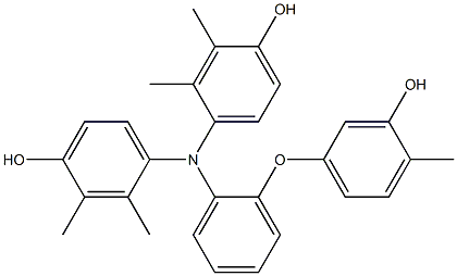 N,N-Bis(4-hydroxy-2,3-dimethylphenyl)-2-(3-hydroxy-4-methylphenoxy)benzenamine Struktur