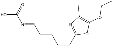 N-[5-(4-Methyl-5-ethoxyoxazol-2-yl)pentylidene]carbamic acid Struktur