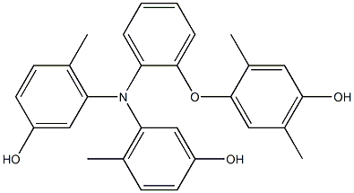 N,N-Bis(3-hydroxy-6-methylphenyl)-2-(4-hydroxy-2,5-dimethylphenoxy)benzenamine Struktur