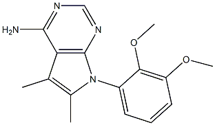 4-Amino-5,6-dimethyl-7-(2,3-dimethoxyphenyl)-7H-pyrrolo[2,3-d]pyrimidine Struktur