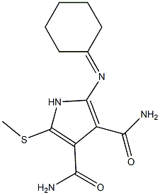 2-[Cyclohexylideneamino]-5-(methylthio)-1H-pyrrole-3,4-dicarboxamide Struktur