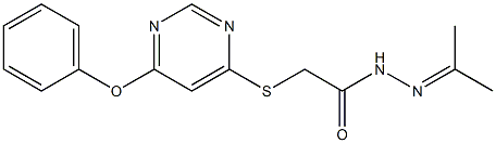 N2-(1-Methylethylidene)2-(6-phenoxypyrimidin-4-ylthio)acetohydrazide Struktur