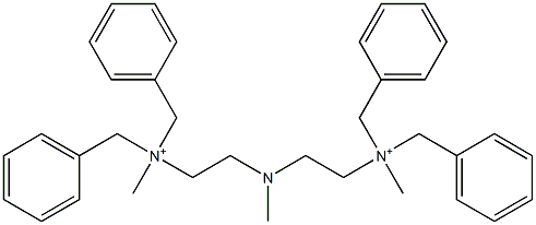 N,N'-[(Methylimino)bis(2,1-ethanediyl)]bis[N-methyl-N-(phenylmethyl)benzenemethanaminium] Struktur