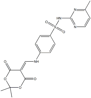 2,2-Dimethyl-5-(((4-(((4-methylpyrimidin-2-yl)amino)sulfonyl)phenyl)amino)methylene)-1,3-dioxane-4,6-dione Struktur