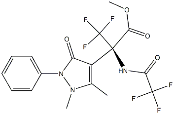 Methyl 2-(1,5-dimethyl-3-oxo-2-phenyl-2,3-dihydro-1H-pyrazol-4-yl)-3,3,3-trifluoro-N-(trifluoroacetyl)alaninate Struktur