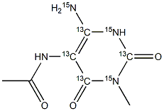 5-Acetylamino-6-amino-3-methyluracil-13C4,15N3 Struktur