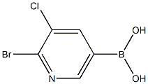 2-Bromo-3-chloropyridine-5-boronicacid Struktur