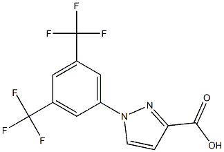 1-(3,5-bis(trifluoromethyl)phenyl)-1H-pyrazole-3-carboxylic acid Struktur