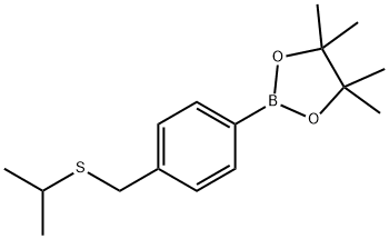 2-(4-(Isopropylthiomethyl)phenyl)-4,4,5,5-tetramethyl-1,3,2-dioxaborolane Struktur