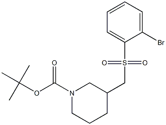 3-(2-Bromo-benzenesulfonylmethyl)-piperidine-1-carboxylic acid tert-butyl ester Struktur