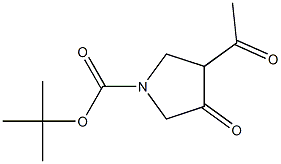 tert-butyl 3-acetyl-4-oxopyrrolidine-1-carboxylate Struktur