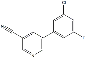 5-(3-chloro-5-fluorophenyl)pyridine-3-carbonitrile Struktur