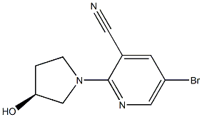 5-bromo-2-((S)-3-hydroxypyrrolidin-1-yl)pyridine-3-carbonitrile Struktur