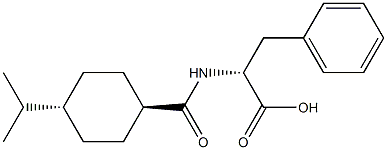 (-)-N-(trans-4-isopropylcyclohexylcarbonyl)-D-phenylalanine Struktur