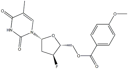 5'-O-p-Anisoyl-3'-fluoro-3'-deoxythymidine Struktur