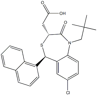 [(3R,5R)-7-CHLORO-5-(1-NAPHTHYL)-1-NEOPENTYL-2-OXO-1,2,3,5-TETRAHYDRO-4,1-BENZOTHIAZEPIN-3-YL]ACETIC ACID Struktur