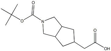 2-(2-(tert-butoxycarbonyl)-octahydrocyclopenta[c]pyrrol-5-yl)acetic acid Struktur