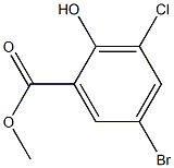 5-Bromo-3-chloro-2-hydroxy-benzoic acid methyl ester Struktur