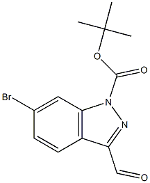 6-Bromo-3-formyl-indazole-1-carboxylic acid tert-butyl ester Struktur