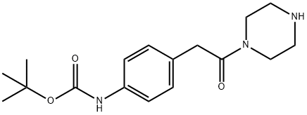 Carbamic acid, N-[4-[2-oxo-2-(1-piperazinyl)ethyl]phenyl]-, 1,1-dimethylethyl ester Struktur