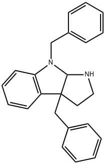 1,2,3,3A,8,8A-HEXAHYDRO-3A,8-BIS(PHENYLMETHYL)-PYRROLO[2,3-B]INDOLE Struktur