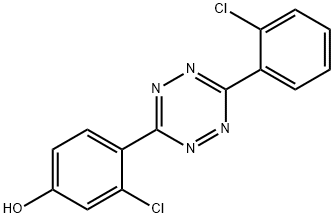 Phenol, 3-chloro-4-[6-(2-chlorophenyl)-1,2,4,5-tetrazin-3-yl]- Struktur