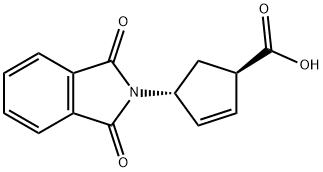 2-Cyclopentene-1-carboxylic acid, 4-(1,3-dihydro-1,3-dioxo-2H-isoindol-2-yl)-, (1R-trans)- (9CI) Struktur