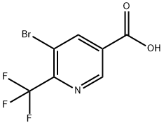 3-Pyridinecarboxylic acid, 5-bromo-6-(trifluoromethyl)- Struktur