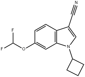 1-Cyclobutyl-6-difluoromethoxy-1H-indole-3-carbonitrile Struktur