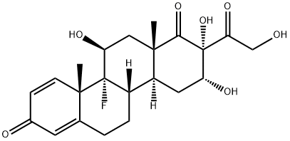 9-fluoro-11,16,17-trihydroxy-17-hydroxymethyl-D-homoandrosta-1,4-diene-3,17-dione Struktur