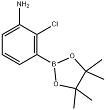 2-chloro-5-(tetramethyl-1,3,2-dioxaborolan-2-al)aniline Struktur