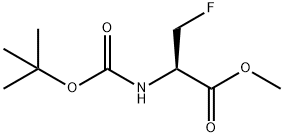 L-Alanine, N-[(1,1-dimethylethoxy)carbonyl]-3-fluoro-, methyl ester Struktur