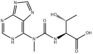 N(6)-methyl-N(6)-(N-threonylcarbonyl)adenine Struktur