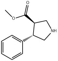 3-Pyrrolidinecarboxylic acid, 4-phenyl-, methyl ester, (3R,4S)- Struktur