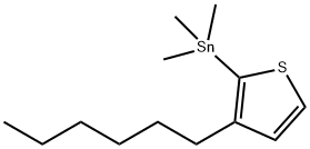 Stannane, (3-hexyl-2-thienyl)trimethyl- Struktur