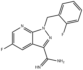 1H-Pyrazolo[3,4-b]pyridine-3-carboximidamide, 5-fluoro-1-[(2-fluorophenyl)methyl]- Struktur