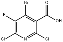 3-Pyridinecarboxylic acid, 4-bromo-2,6-dichloro-5-fluoro- Struktur