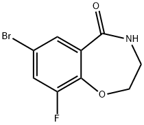 7-Bromo-9-fluoro-3,4-dihydro-1,4-benzoxazepin-5(2H)-one Struktur