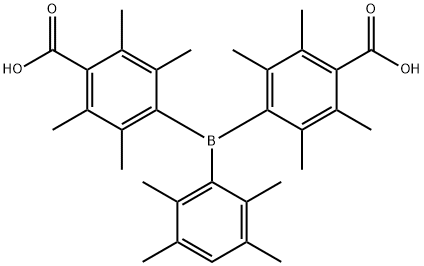 Benzoic acid, 4,4'-[(2,3,5,6-tetramethylphenyl)borylene]bis[2,3,5,6-tetramethyl-
Molecular Wei Struktur