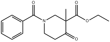 3-Piperidinecarboxylic acid, 1-benzoyl-3-methyl-4-oxo-, ethyl ester Struktur