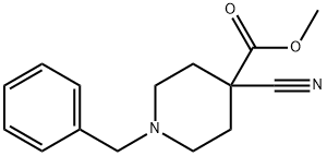 4-Piperidinecarboxylic acid, 4-cyano-1-(phenylmethyl)-, methyl ester Struktur