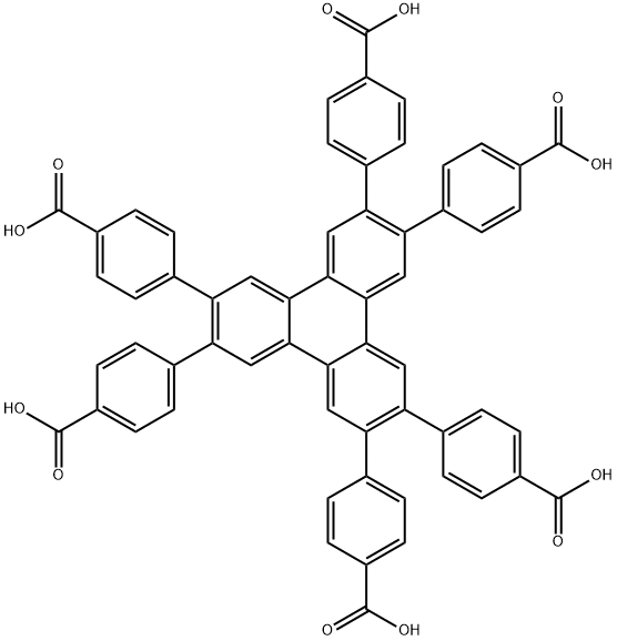 2,3,6,7,10,11-hexa(4'-carboxyphenyl) trimethylene Struktur