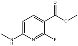 3-Pyridinecarboxylic acid, 2-fluoro-6-(methylamino)-, methyl ester Struktur