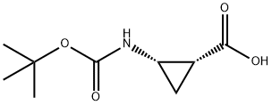 (1R,2S)-2-tert-Butoxycarbonylamino-cyclopropanecarboxylic acid Struktur